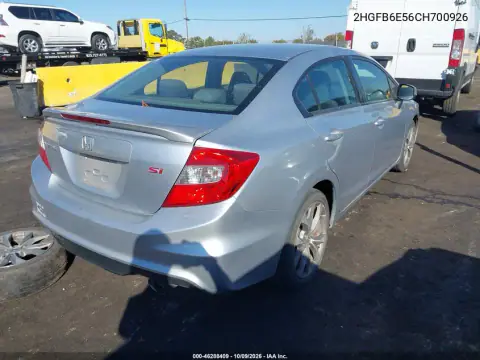 2012 Honda Civic Si VIN 2HGFB6E56CH700926 фото 5