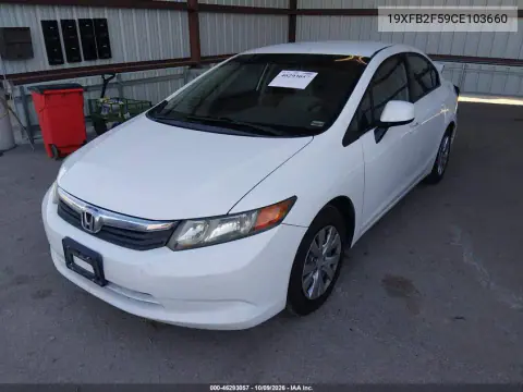 2012 Honda Civic Lx VIN 19XFB2F59CE103660 фото 3