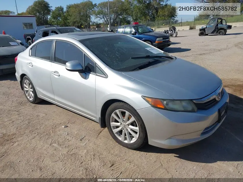 2012 Honda Civic Ex VIN 2HGFB2F8XCH585782 фото 1