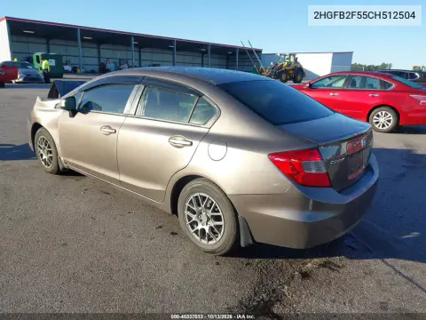 2012 Honda Civic Lx VIN 2HGFB2F55CH512504 фото 3
