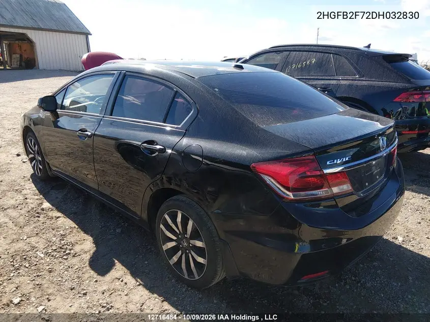2013 Honda Civic Touring VIN 2HGFB2F72DH032830 фото 15
