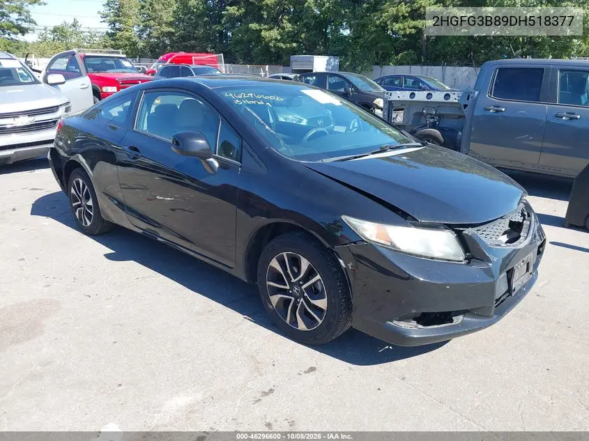 2013 Honda Civic Ex VIN 2HGFG3B89DH518377 фото 2