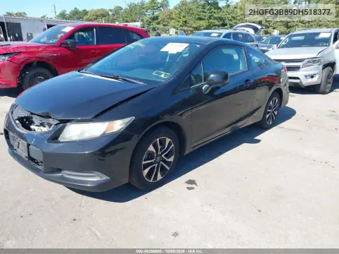 2013 Honda Civic Ex VIN 2HGFG3B89DH518377 фото 3