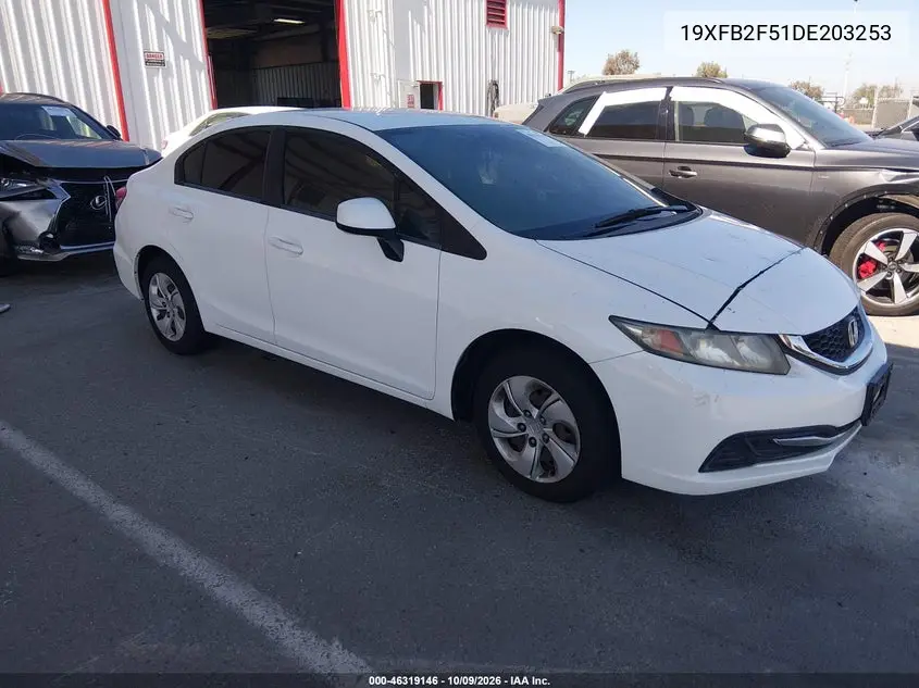 2013 Honda Civic Lx VIN 19XFB2F51DE203253 фото 2