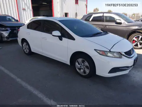 2013 Honda Civic Lx VIN 19XFB2F51DE203253 фото 2