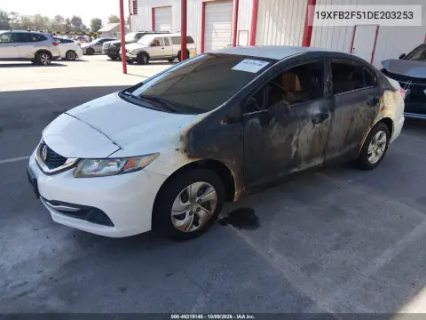 2013 Honda Civic Lx VIN 19XFB2F51DE203253 фото 3