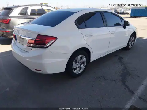 2013 Honda Civic Lx VIN 19XFB2F51DE203253 фото 5