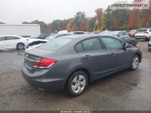 2013 Honda Civic Lx VIN 2HGFB2F59DH594710 фото 5
