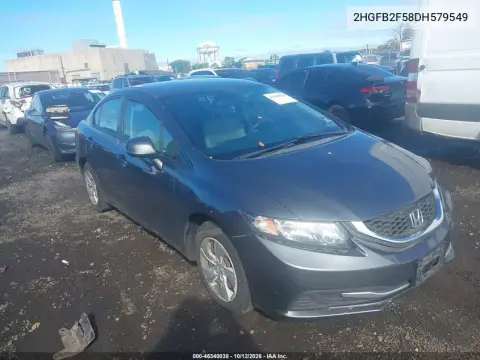 2HGFB2F58DH579549 — 2013 Honda Civic, Передняя часть, фото до ремонта