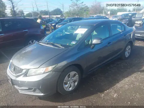 2013 Honda Civic Lx VIN 2HGFB2F58DH579549 фото 3