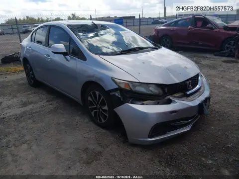 2HGFB2F82DH557573 — 2013 Honda Civic, Передняя часть, фото до ремонта