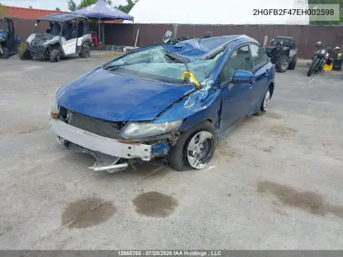 2014 Honda Civic Lx VIN 2HGFB2F47EH002598 фото 2
