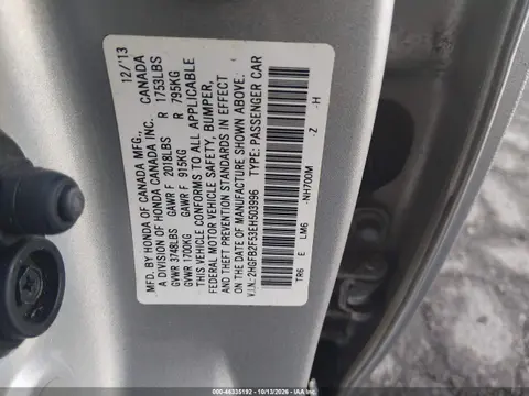 2014 Honda Civic Lx VIN 2HGFB2F53EH503996 фото 10
