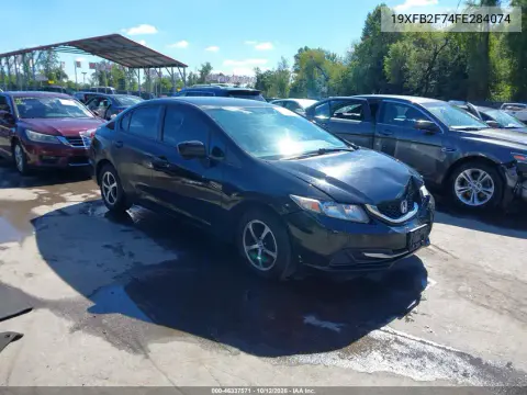 19XFB2F74FE284074 — 2015 Honda Civic, Передняя часть, фото до ремонта