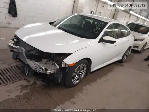 2HGFC2F51GH039512 — 2016 Honda Civic, фото 2 с аукциона IAAI 20.10.2026, Передняя часть