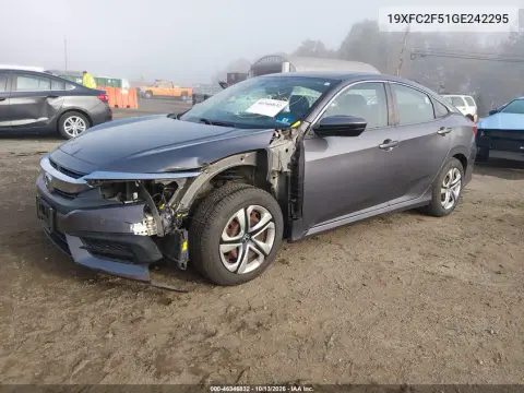 2016 Honda Civic Lx VIN 19XFC2F51GE242295 фото 3