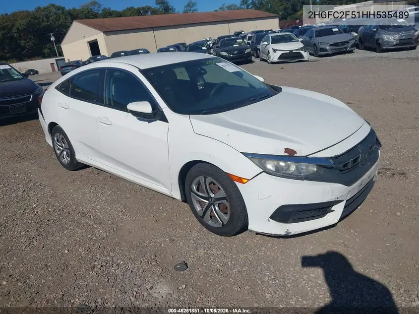 2017 Honda Civic Lx VIN 2HGFC2F51HH535489 фото 2