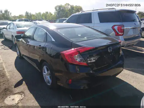 2017 Honda Civic Lx VIN 2HGFC2F51HH551806 фото 4