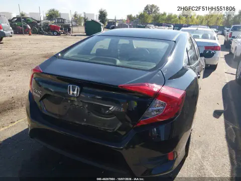 2017 Honda Civic Lx VIN 2HGFC2F51HH551806 фото 5