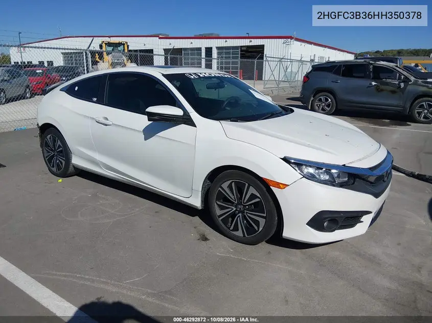 2017 Honda Civic Ex-T VIN 2HGFC3B36HH350378 фото 2