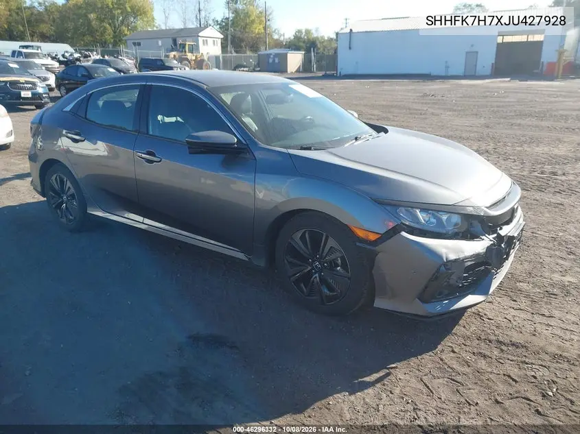 2018 Honda Civic Ex-L VIN SHHFK7H7XJU427928 фото 2