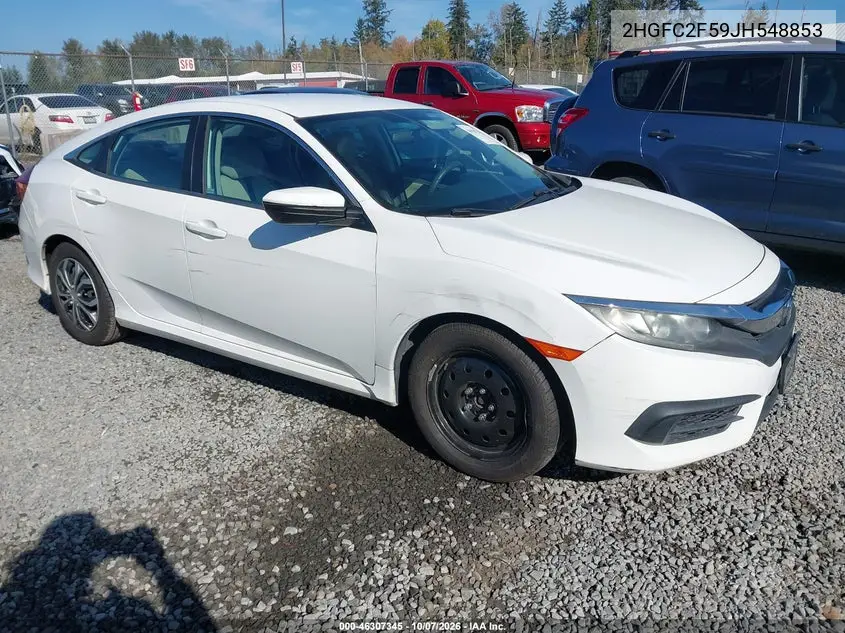 2018 Honda Civic Lx VIN 2HGFC2F59JH548853 фото 2