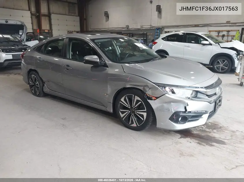 2018 Honda Civic Ex-T VIN JHMFC1F36JX017563 фото 1