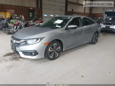 2018 Honda Civic Ex-T VIN JHMFC1F36JX017563 фото 2