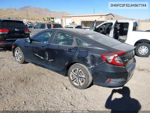 2HGFC2F52JH567194 — 2018 Honda Civic, фото 4 с аукциона IAAI, Передняя и задняя части