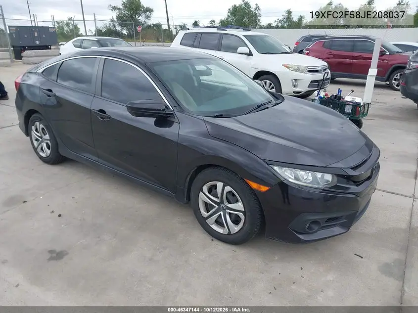 2018 Honda Civic Lx VIN 19XFC2F58JE208037 фото 2