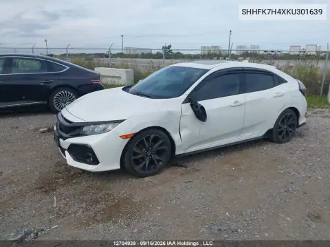 2019 Honda Civic Sport VIN SHHFK7H4XKU301639 фото 2