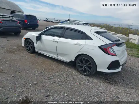 2019 Honda Civic Sport VIN SHHFK7H4XKU301639 фото 3