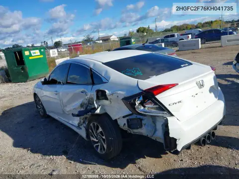 2019 Honda Civic VIN 2HGFC2F76KH041735 фото 3