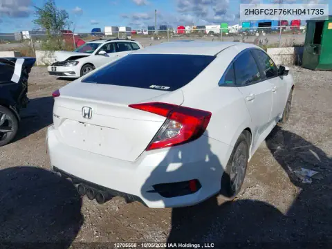 2019 Honda Civic VIN 2HGFC2F76KH041735 фото 4