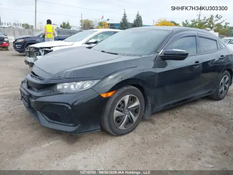 2019 Honda Civic Hatchback VIN SHHFK7H34KU303300 фото 2