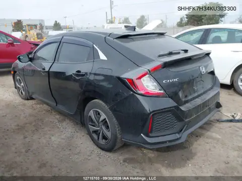 2019 Honda Civic Hatchback VIN SHHFK7H34KU303300 фото 3