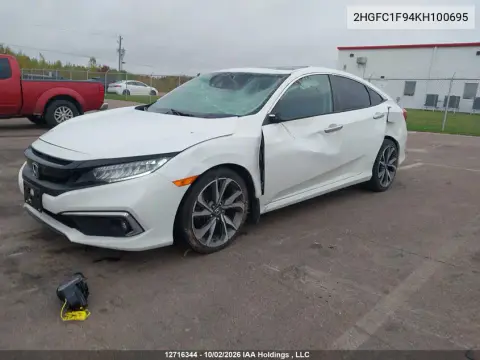 2019 Honda Civic Touring VIN 2HGFC1F94KH100695 фото 3