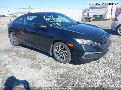 2019 Honda Civic Lx VIN 2HGFC4B61KH401177 фото 2