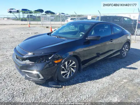 2019 Honda Civic Lx VIN 2HGFC4B61KH401177 фото 3