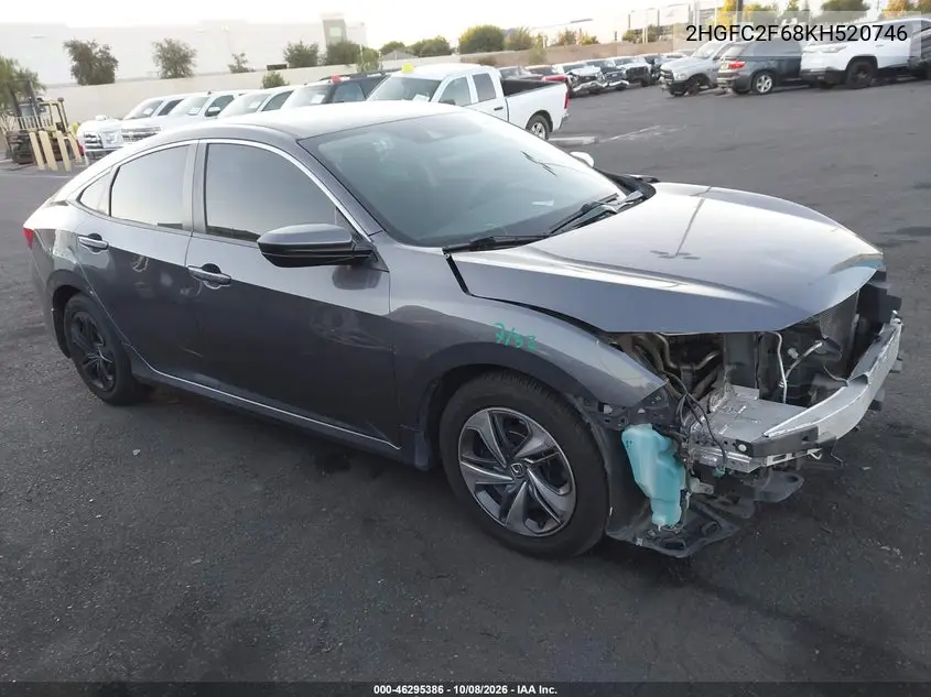 2019 Honda Civic Lx VIN 2HGFC2F68KH520746 фото 2