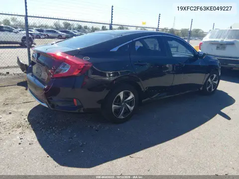 2019 Honda Civic Lx VIN 19XFC2F63KE049227 фото 5