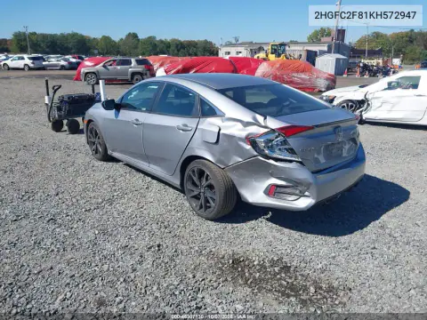 2019 Honda Civic Sport VIN 2HGFC2F81KH572947 фото 4