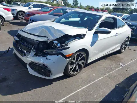 2019 Honda Civic Si VIN 2HGFC3A55KH754914 фото 2