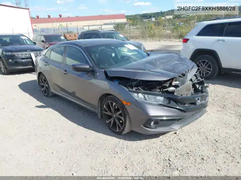 2019 Honda Civic Sport VIN 2HGFC2F8XKH588628 фото 2