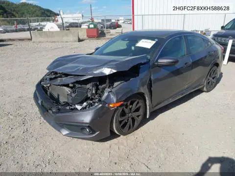 2019 Honda Civic Sport VIN 2HGFC2F8XKH588628 фото 3