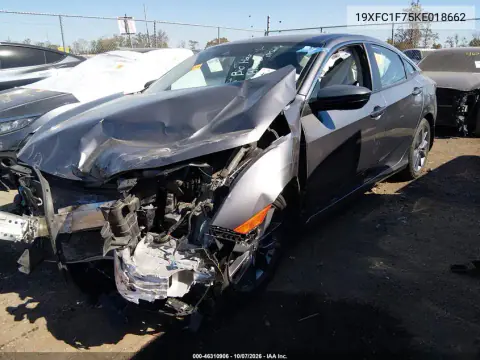 2019 Honda Civic Ex-L VIN 19XFC1F75KE018662 фото 2