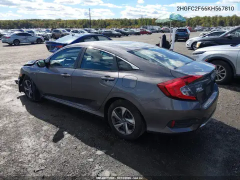 2019 Honda Civic Lx VIN 2HGFC2F66KH567810 фото 4