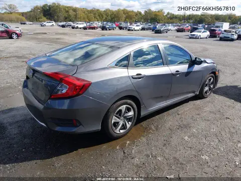 2HGFC2F66KH567810 — 2019 Honda Civic, Передняя часть, фото до ремонта