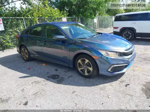 2019 Honda Civic Lx VIN 19XFC2F68KE018538 фото 2