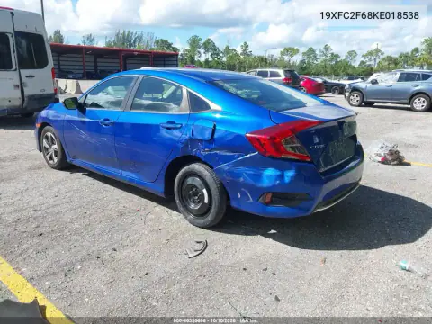 2019 Honda Civic Lx VIN 19XFC2F68KE018538 фото 4
